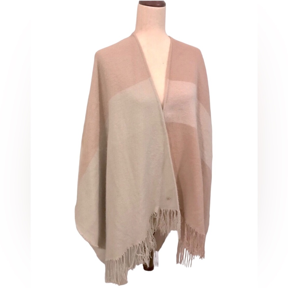 Soia & Kyo Blanket Wrap Poncho Earth Tones Colorblock One Size Fits Most